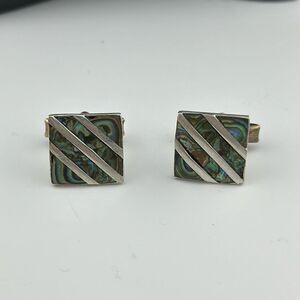 Mexico Sterling silver Abalone cuff links